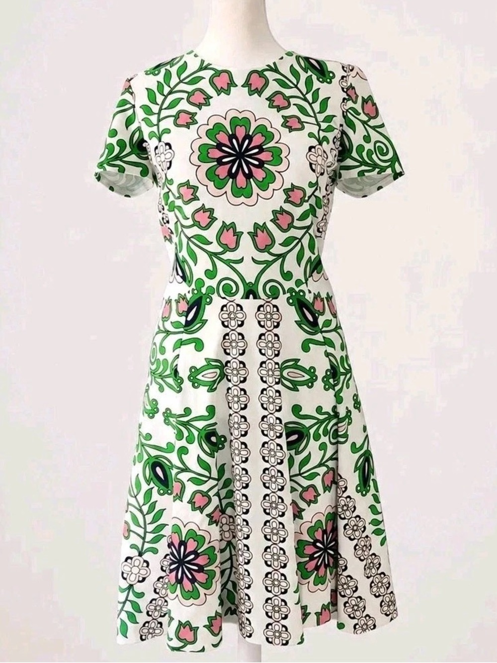 Tory Burch Cape Dress Floral Garden Party Fit & Flare Spring 2017 Size Small